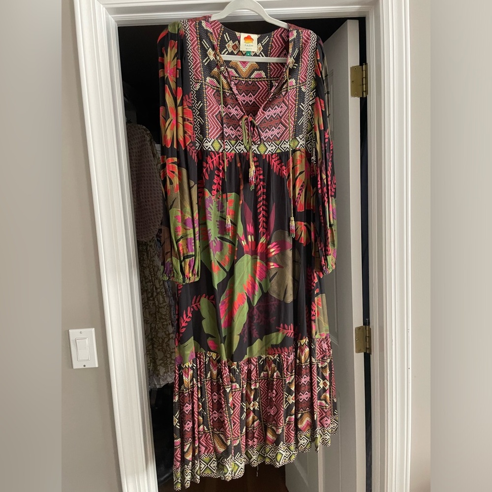 FARM Rio tropical forest midi dress